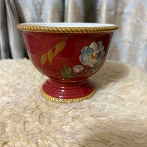 Raymond Waites  Crimson Certified International Garden Pedestal Bowl